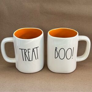 Rae Dunn Trick or Treat & Boo Set of Two Mugs.